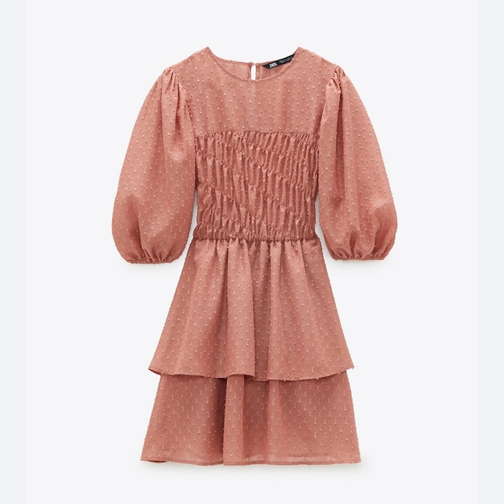 Zara burnt orange/ pink mini dress